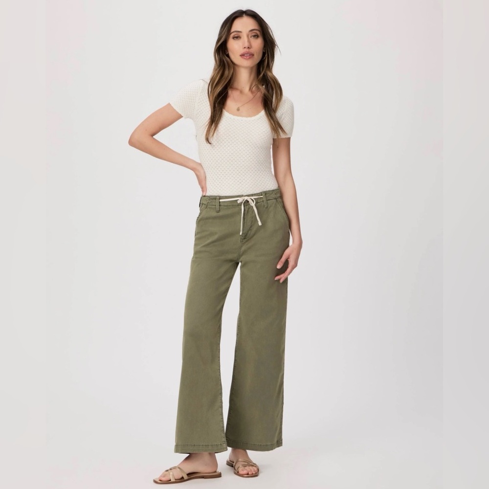 PAIGE Carly Vintage Ivy Green Pants